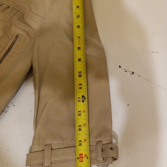 THERAPY Lane Crawford Jacket Beige Polyester Bomber Boho Biker Style 917782 L/36 - Picture 10 of 11